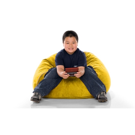 One Up Innovations 11642277 Jaxx Club Jr. Kids Foam Bean Bag  Microsuede Lemon