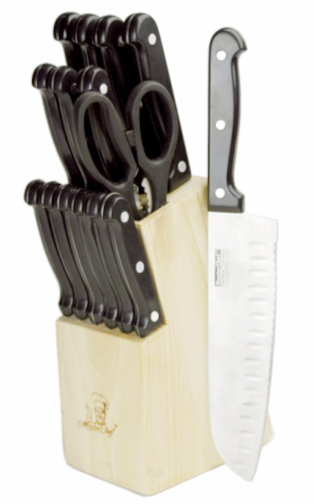 Prime Pacific KA151 15 Piece Stainless Steel Wooden Block Cutlery