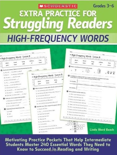 Scholastic 978-0-545-12410-2 Extra Practice For Struggling Readers - High-frequency Words