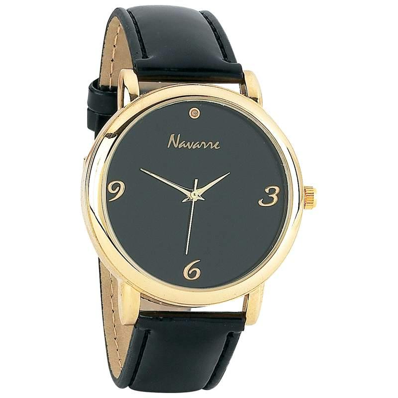 Navarre JEMWCHD Men's Diamond Watch Japan Quartz Movement - Black