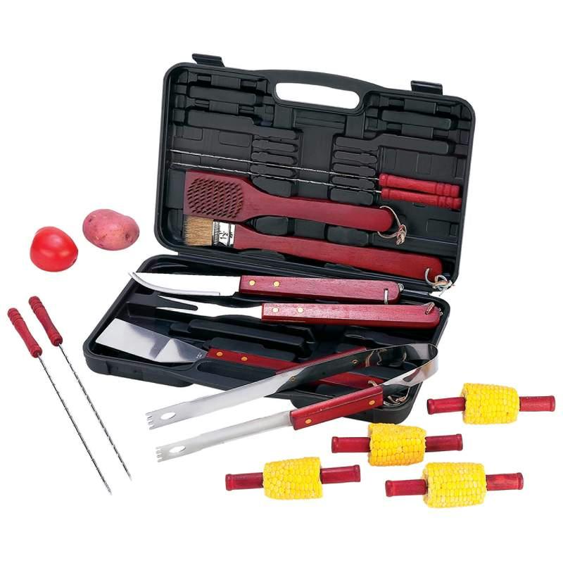 Chefmaster Ktbq192 19-piece Barbeque Tool Set With Carrying Case