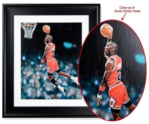 Upper Deck 71323 Michael Jordan Brushstrokes 28X24 Art Display Piece Framed Uda