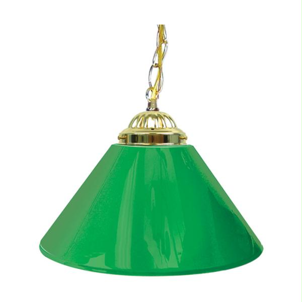 Plain Green 14 Inch Single Shade Bar Lamp - Brass Hardware