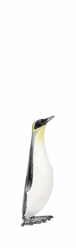 Aluminum Penguin I Statue - Black And White