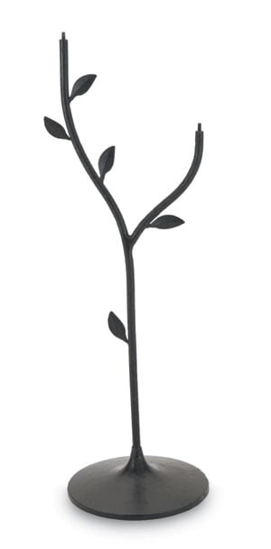 Achla BBS03 Iron Leaf Stand Powder Coated  Black