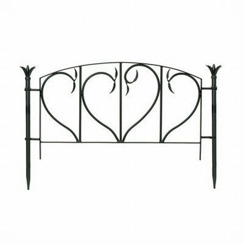 Achla DFS05 Leaves Fence Section Garden Edging and Fencing Black Powdercoat