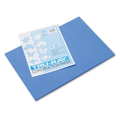Pacon 103054 Tru-Ray Construction Paper- 76 lbs.- 12 x 18- Blue- 50 Sheets/Pack