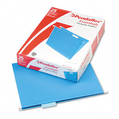 Hanging File Folders- 1/5 Tab- Letter- Blue- 25/Box