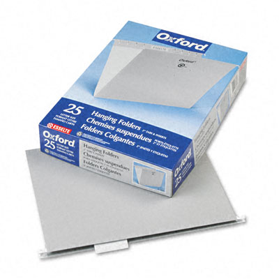 81604 Hanging File Folders- 1/5 Tab- Letter- Gray- 25/Box