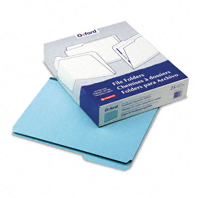 9200T-1/3 Pressboard Expanding File Folders- 1/3 Cut- Top Tab- Letter- Blue- 25/Box
