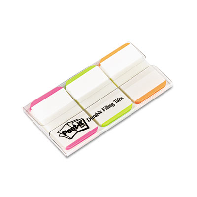 Sticky Note 686l-pgo Durable File Tabs- 1 X 1 1/2- Striped- Assorted Fluorescent Colors- 66/pack