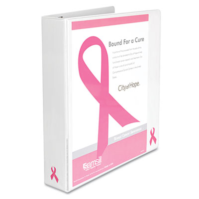 Samsill 10052 Breast Cancer Awareness View Binder 11/2amp;quot; Capacity White