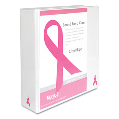 Samsill 10056 Breast Cancer Awareness View Binder 3amp;quot; Capacity White