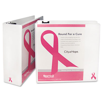 Samsill 10058 Breast Cancer Awareness View Binder 4amp;quot; Capacity White