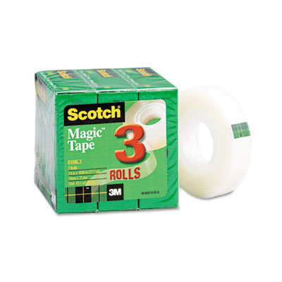 Scotch 810k3 Magic Tape Refill- 3/4&quot; X 1000&quot;- 3/pack