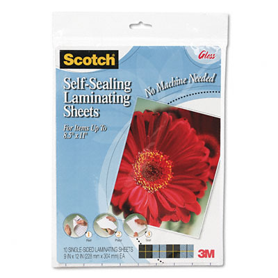 Scotch Ls854ss-10 Self-sealing Laminating Sheets- 6.0 Mil- 8-1/2 X 11- 10/pack