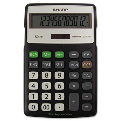 Elr287bbk El-r287bbk Recycled Series Calculator With Kick-stand- 12-digit- Lcd- Black