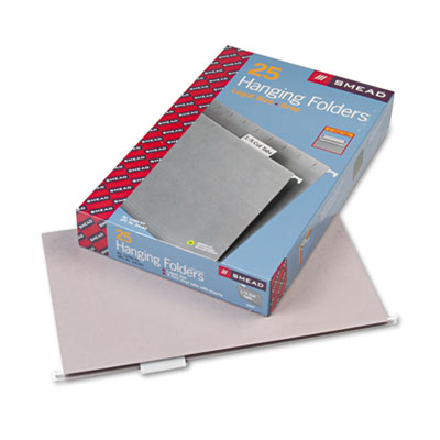 Smead 64163 Hanging File Folders 1/5 Tab 11 Point Stock Legal Gray 25/Box