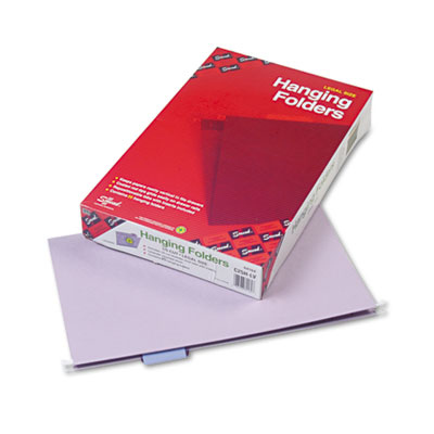 Smead 64164 Hanging File Folders 1/5 Tab 11 Point Stock Legal Lavender 25/Box