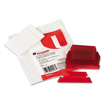 Universal 42228 Hanging File Folder Plastic Index Tabs 1/5 Tab 2 in Red 25/Pack