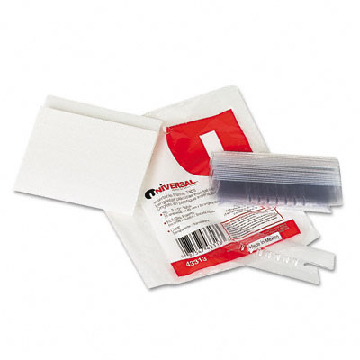 Universal 43313 Hanging File Folder Plastic Index Tabs 1/3 Tab 3 1/2 in Clear 25/Pack
