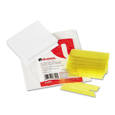 Universal 43329 Hanging File Folder Plastic Index Tabs 1/3 Tab 3 1/2 in Yellow 25/Pack