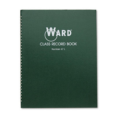 67l Class Record Book- 38 Students- 6-7 Week Grading- 11 X 8-1/2- Green