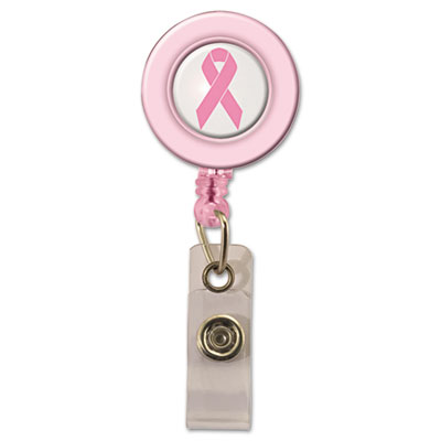 Advantus 75567 Breast Cancer Card Reel 30amp;quot; Extension Pink 10/Box
