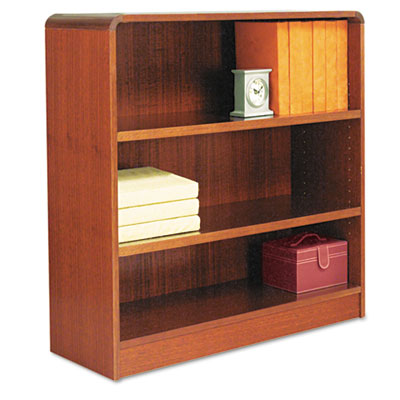 Alera BCR33636MC Radius Corner Bookcase Wood Veneer 3Shelf 36w x 12d x 36h Medium Cherry