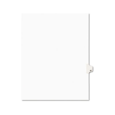 01017 -style Legal Side Tab Divider- Title: 17- Letter- White- 25/pack