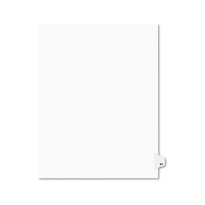 01024 -style Legal Side Tab Divider- Title: 24- Letter- White- 25/pack