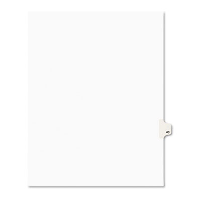 01043 -style Legal Side Tab Divider- Title: 43- Letter- White- 25/pack