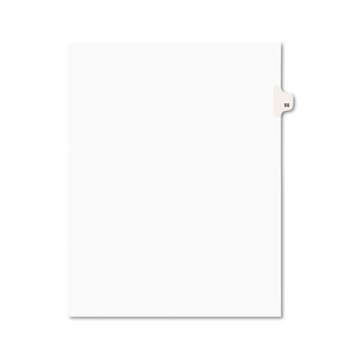 01055 -style Legal Side Tab Divider- Title: 55- Letter- White- 25/pack