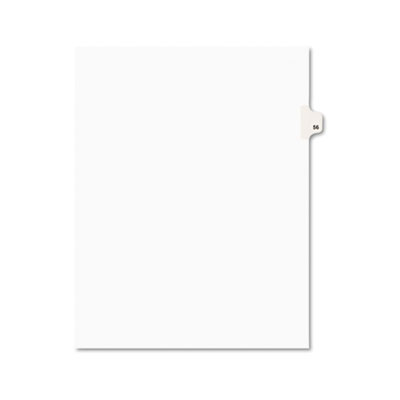 01056 -style Legal Side Tab Divider- Title: 56- Letter- White- 25/pack
