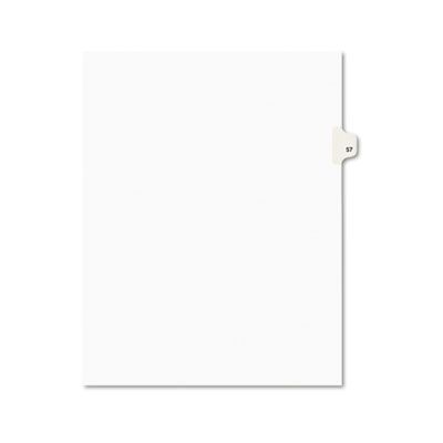 01057 -style Legal Side Tab Divider- Title: 57- Letter- White- 25/pack