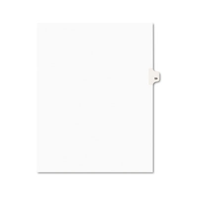 01059 -style Legal Side Tab Divider- Title: 59- Letter- White- 25/pack