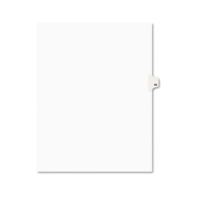 01060 -style Legal Side Tab Divider- Title: 60- Letter- White- 25/pack