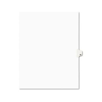01064 -style Legal Side Tab Divider- Title: 64- Letter- White- 25/pack