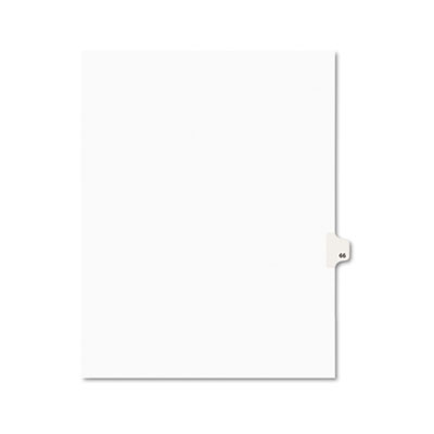 01066 -style Legal Side Tab Divider- Title: 66- Letter- White- 25/pack