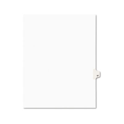 01067 -style Legal Side Tab Divider- Title: 67- Letter- White- 25/pack