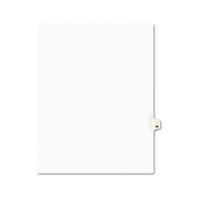 01068 -style Legal Side Tab Divider- Title: 68- Letter- White- 25/pack