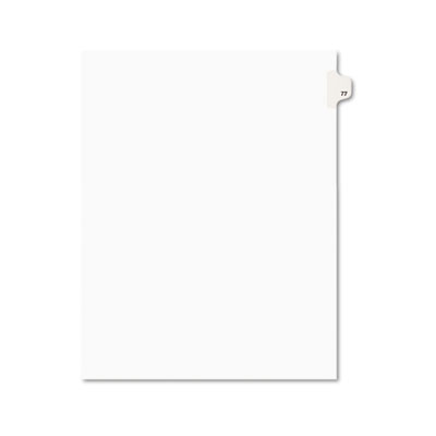 01077 -style Legal Side Tab Divider- Title: 77- Letter- White- 25/pack