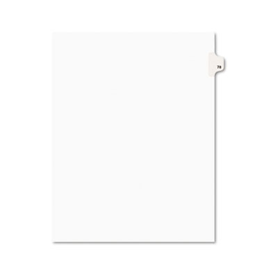 01078 -style Legal Side Tab Divider- Title: 78- Letter- White- 25/pack