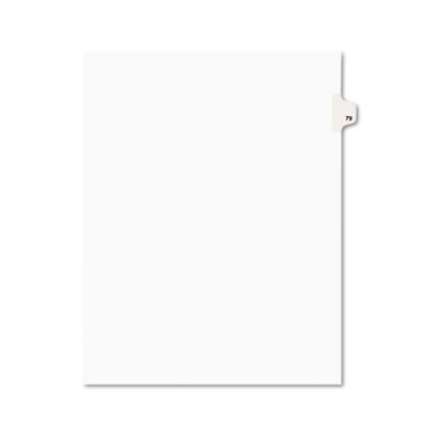 01079 -style Legal Side Tab Divider- Title: 79- Letter- White- 25/pack