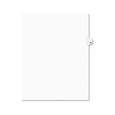 01083 -style Legal Side Tab Divider- Title: 83- Letter- White- 25/pack
