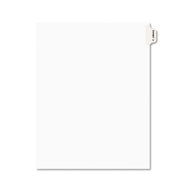 01391 Preprinted Legal Side Tab Dividers- Exhibit U- Letter- White- 25/pack
