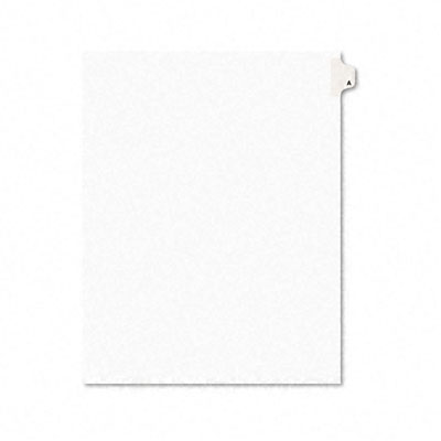 01401 -style Legal Side Tab Dividers- One-tab- Title A- Letter- White- Pack Of 25