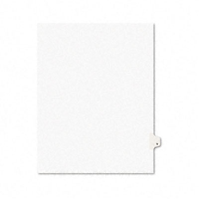 01422 -style Legal Side Tab Dividers- One-tab- Title V- Letter- White- Pack Of 25