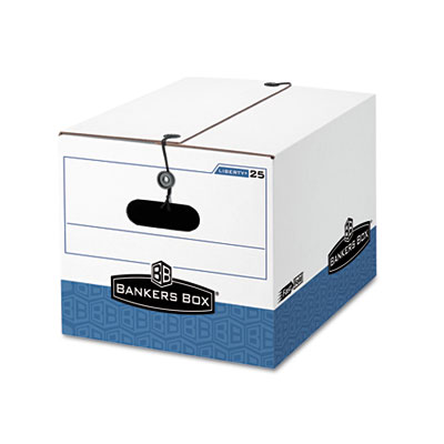 Liberty Max Strength Storage Box- Letter/legal- White/blue 12/ctn