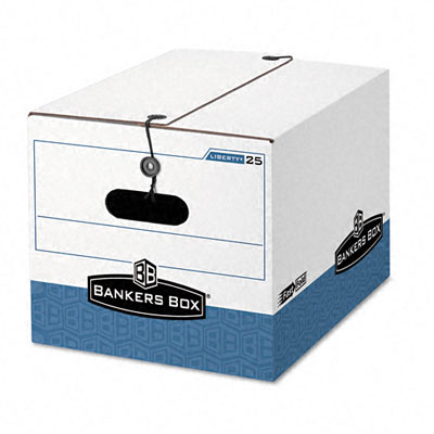 0002501 Storage Box- Legal/letter- Tie Closure- White/blue- 4/carton